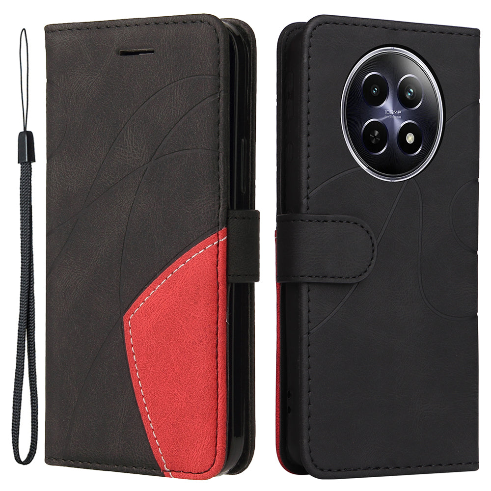 KT Leather Series-1 For Realme 12 Case Dual-Color Splicing Book Folio Design Wallet Phone Cover KT Leather Series-1 For Realme 12 Case Dual-Color Splicing Book Folio Design Wallet Phone Cover